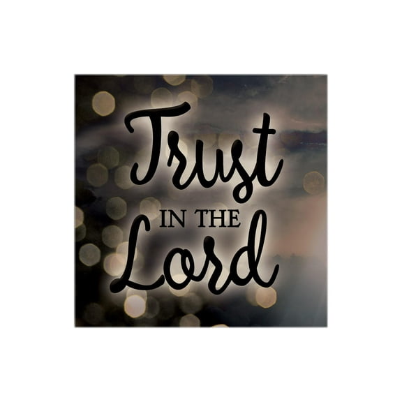 Trust In The Lord Silvery Mist Shiny Dots 12 x 12 Wood Wall Sign Plaque