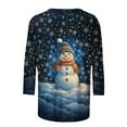 thumbnail image 4 of Gamivast Christmas Womens Clothing Funny Christmas Shirts for Women Plus Size 3/4 Sleeve Santa Claus Printed Casual Top Crewneck Holiday Xmas Trees Tshirt Tunic Loose Fitted Blouse, 4 of 6