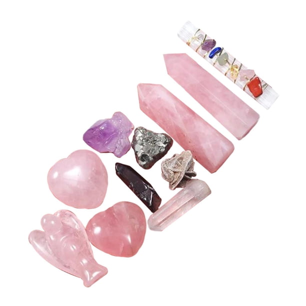 Juego de rocas para recuerdos de fiesta infantiles, juego educativo de minerales para niños y niñas. Cristal rosa