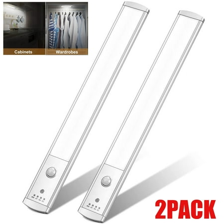 

2Pack LED Closet Lights 44 LEDs Rechargeable Motion Sensor Light Under Cabinet Lighting Night Light for Bedroom Kitchen Wardrobe Hallway