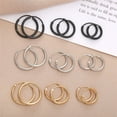 thumbnail image 5 of Women Men Ears Rings Silver Color Cartilage Piercing Loop Goth Stud Earrings Small Circle Hoop Earrings GOLD 1.5CM, 5 of 8