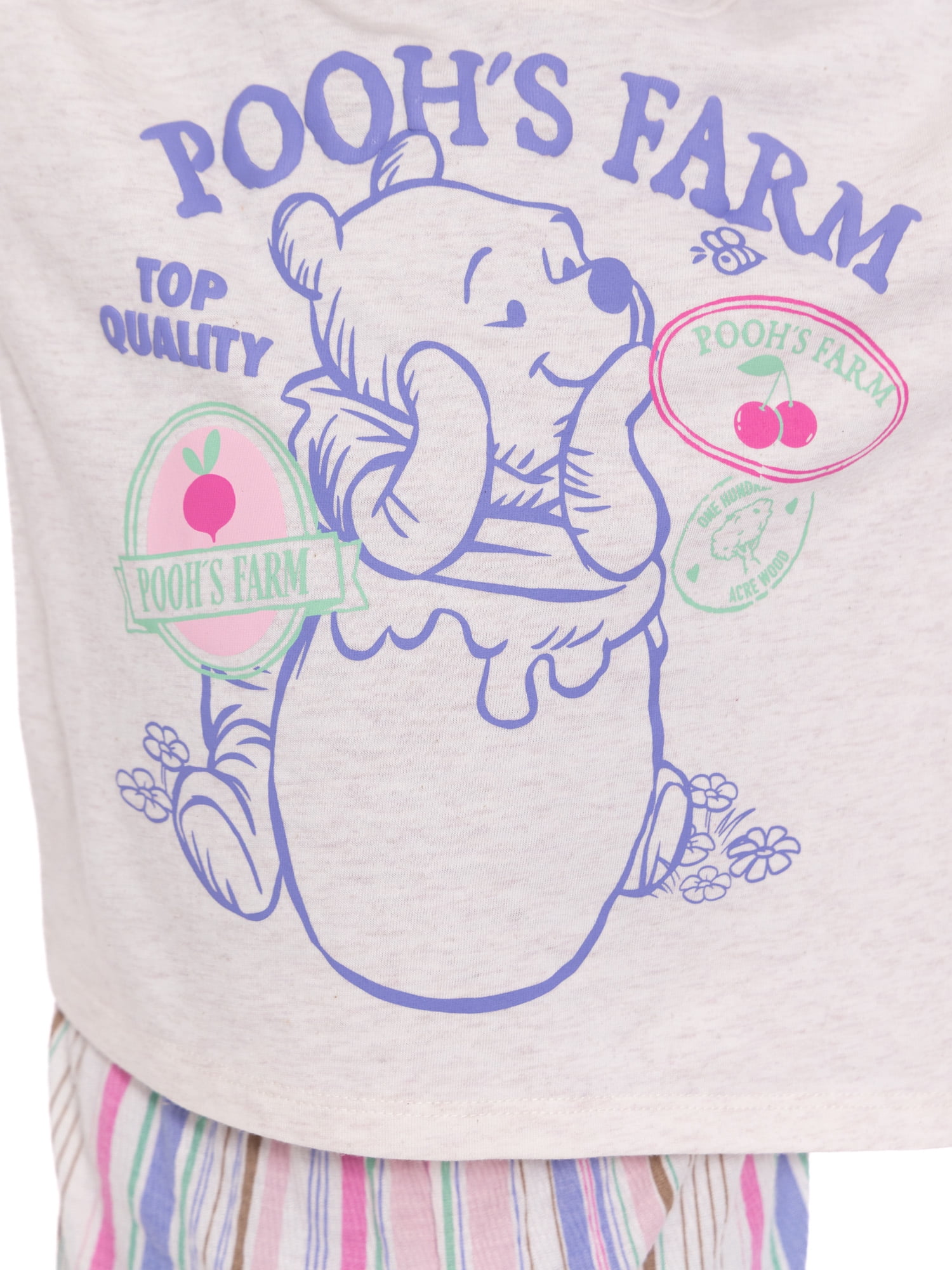 Winnie the Pooh Toddler Girls Graphic T-Shirt and Striped Pants Set, 2-Piece, Sizes 12M-5T