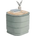thumbnail image 1 of Ottomane de Rangement en Velours avec Plateau, Ottomane Carrée Pliante avec Table Basse de Rangement Repose-Pieds pour Dortoir, Salon Sauge, 38x38x38 cm, 1 of 8