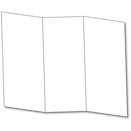 Blank Bright White Tri-fold Brochure Card Stock - 65lb Cover (176 Gsm) Scored for Easy Folding. - 50 Per