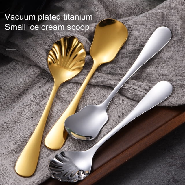 6pcs Stainless Steel Teaspoon Fork Travel Cutlery Set Tableware Handle 6pcs Stainless Kitchen Portable Spoon for Coffee Afternoon Tea Type 5