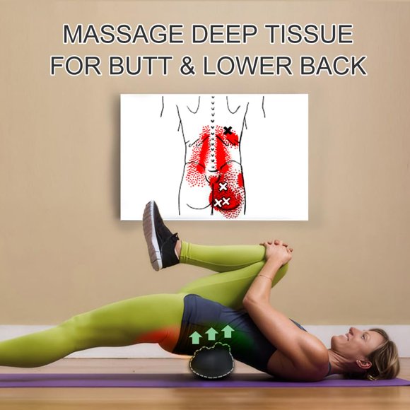 CUITING Sciatica Massager Deep Tissue for Butt and Lower Back 14 Trigger Points & Myofascial Release Piriformis Syndrome Relief Glute Hip Pain SI Joint Pelvic Quadratus Lumborum