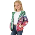 thumbnail image 2 of CAIVO Little Girls Butterfly Print Hooded Wind Jacket Lightweight Waterproof Elastic Cuff Zipper Pockets Long Sleeve Kids Windproof Rain Outerwear Casual Coats Classic Dailywear, 2 of 6