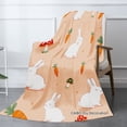 thumbnail image 2 of Joocar Flannel Blanket Cute Bunny And Carrot Pattern Soft Warm Throw For Winter Gift Home Sofa Bed Decoration 50x60 inch, 2 of 5
