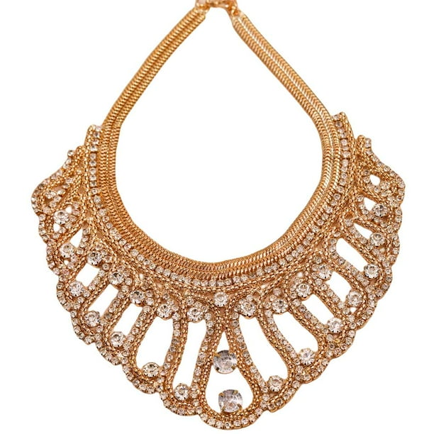 Minnieouse Collar con babero para mujer, collares cortos brillantes, gargantilla elegante y hermosa para chicas, decoración colgante, accesorio de moda Ropa, zapatos y accesorios Miscelánea Blanco Minnieouse AP015064-04