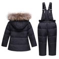 thumbnail image 3 of Kids Winter Hood Down Jacket Set,Puffer Jacket and Snow Pants 2 Piece Snowsuit Set for Boys Girls, 3 of 8