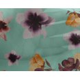 thumbnail image 4 of oneOone Georgette Viscose Aquamarine Fabric Flower & Leaves Watercolor Dress Material Fabric Print Fabric By The Yard 42 Inche Wide, 4 of 4