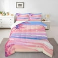 thumbnail image 5 of Erosebridal Ocean Beach Comforter Set Twin Size, Coastal Nature Bedding Set Teens, Palm Tree Tropical Botanical Quilt Sea Wave Duvet Set Hawaii Beach Bedroom Decor, Pink, 5 of 6