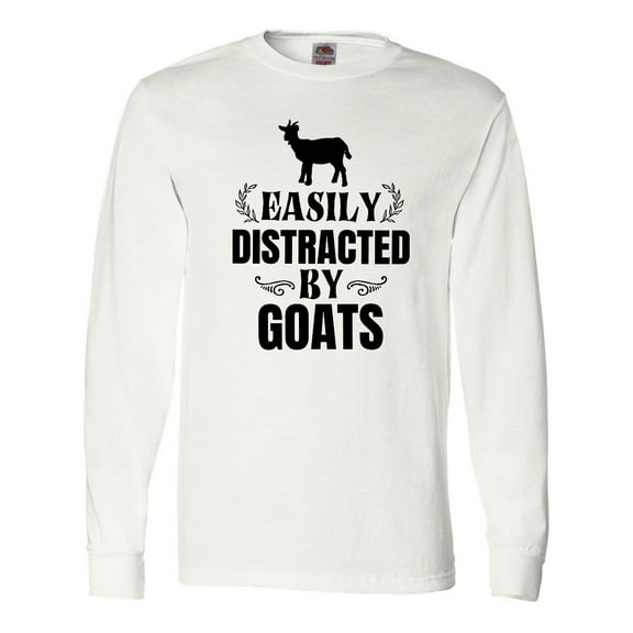 Inktastic Easily Distracted by Goats Long Sleeve T-Shirt