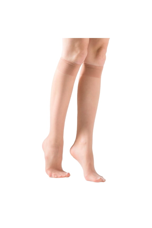 Knee High Socks, 12 Pairs of Women's Thigh High Socks Nylon Socks for Women's Party Tights Stockings for Women Beige
