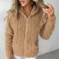thumbnail image 2 of GigrtiJin Winter Fleece Hooded Jackets for Women Fuzzy Warm Casual Cardigan Coat Full Zip up Outerwear with Pockets, 2 of 9