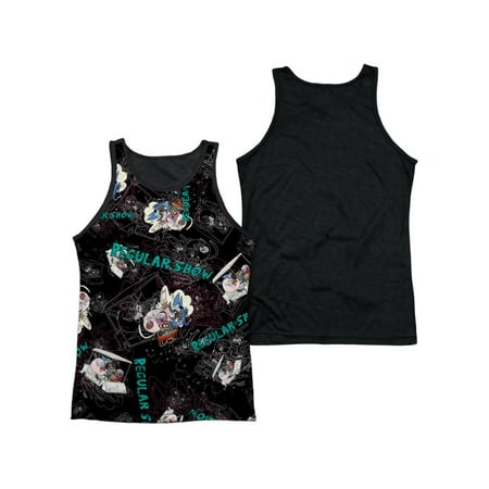Regular Show Golf Cart Ride Mens Tank Top Shirt with Black Back