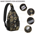 thumbnail image 2 of Gothic Moon Star Sling Backpack Celestial Cosmic Astral Eclipse Steampunk Dark Lunar Constellation Artistic Pattern Aesthetic Crossbody Bag for Travel and Outdoor Use, 2 of 2