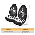 thumbnail image 5 of Xoenoiee Black Music Notes Piano Print 2 Pieece Car Front Seat Covers Dust Resistant Comfortable Auto Seats Cushion Seat Protector Covers, Universal Fit, 5 of 6