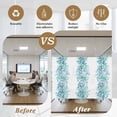 thumbnail image 5 of Teal Blue Eucalyptus Leaves Window Privacy Film, Spring Summer Botanical Floral Static Cling UV Sun Blocking Heat Control Window Tint, Non-Adhesive One Way Windows Privacy Cover 17.7''x78.7'', 5 of 7