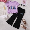thumbnail image 2 of Ccpelsie Girls 2 Piece Summer Outfits Kids Short Sleeve T-Shirts and Elastic Waist Shorts Clothing Sets(K,4-5 Years), 2 of 4