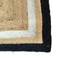 thumbnail image 5 of 3 Ft Square Black White & Natural Jute Area Rug, Hand-Woven, Reversible, Farmhouse Boho Style, Durable & Pet-Friendly Rug for Living Room, Dining Room, and Bedroom, 5 of 5