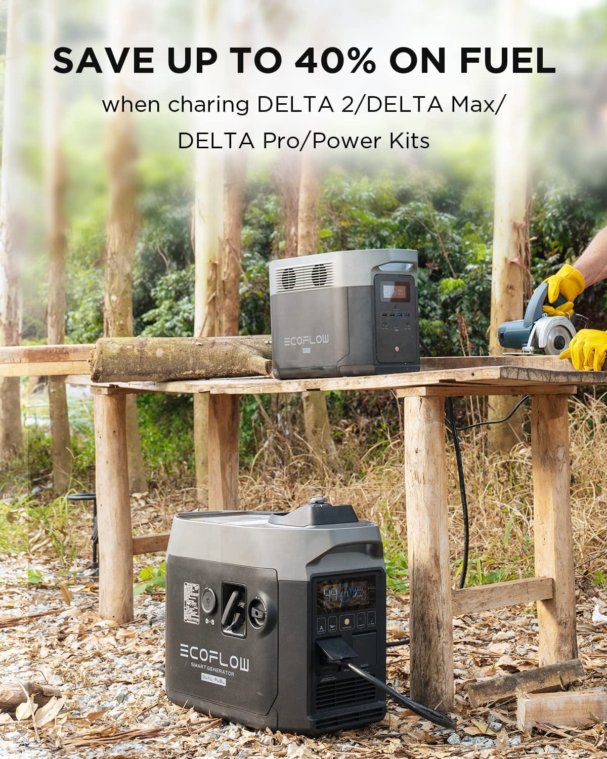 ef ecoflow - Brandclub - EF EcoFlow Smart Dual Fuel Generator,Gas/LPG Inverter  Generator,Integrates with Delta Pro/Delta Max/DELTA 2,1800W AC Output,for  Outdoor Camping,Home Backup,Emergency,RV,off-Grid