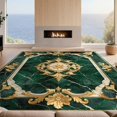 thumbnail image 2 of Design&I 8'x10' Washable Area Rug Extra Large Skid-Resistant Low Profile Round Vintage Veined Ornate Scroll Swirl Abstract Center Minimalist for Living Room, Family, 2 of 7