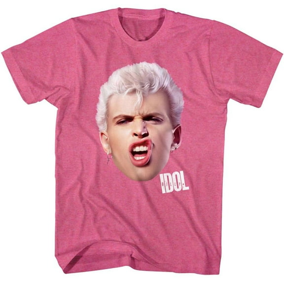 Billy Idol Pink Pout Men's T Shirt (PinkHeather, AdultL)