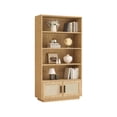 thumbnail image 5 of Home Office 5 Tier Bookself Boho Bookcase with Rattan Doors, Wooden Bookcase and Bookshelf with Storage, Tall Book Stand, Large Bookshelf for Living Room, Bedroom, Kitchen, 5 of 8
