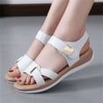 thumbnail image 2 of YUHAOTIN Female Platform Sandal Fashion Summer Women Sandals Flat Thick Bottom Open Toe Hook Loop Solid Color Casual Gold Sandals for Women Cute Sandals for Women Dressy Summer, 2 of 7