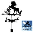 thumbnail image 3 of Decorative Weather Vane Mount Yard Decoration, Stainless Steel Retro Durable Scene Wind Direction Indicator , Horse, 50x30cm Standing Horse, 3 of 8