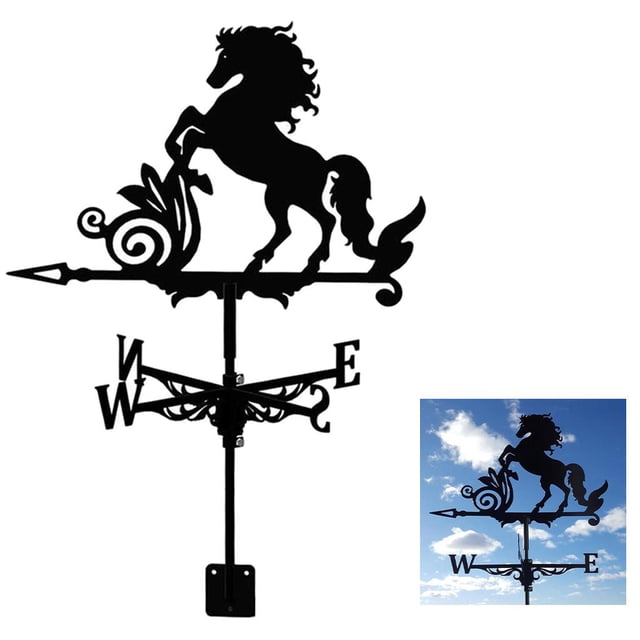 Veleta Decorativa Veleta Negra para Jardín Decoración de Patio, Veleta de Acero Inoxidable Granja Retro Indicador de Dirección Caballo Macarena Veleta de acero