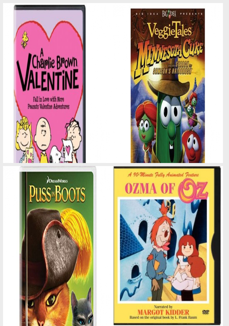 Children's 4 Pack DVD Bundle A Charlie Brown Valentine, VeggieTales