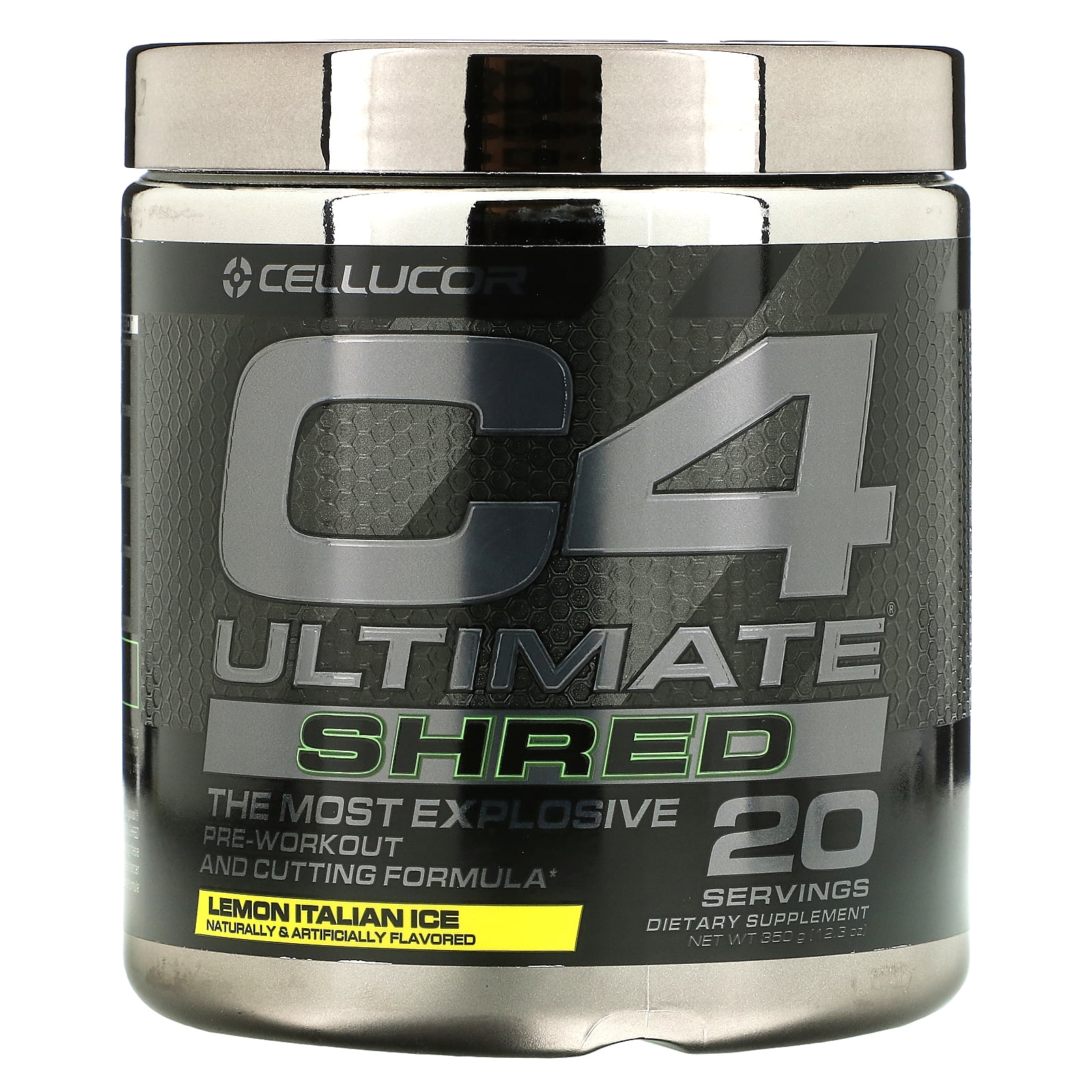 C4 Ultimate Shred, Pre-Workout and Cutting Formula, Lemon Italian Ice, 12.3 oz (350 g), Cellucor