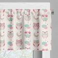 thumbnail image 5 of Ambesonne Cartoon Valance & Curtain, Night Time Owls Moon Fun, 55"x36", Seafoam Pink and Tan, 5 of 6