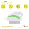 thumbnail image 2 of 2 Pack Flea Lice Comb, Stainless Steel Dog Cat Grooming Combs with Rounded Teeth, Professional Pet Tear Stain Remover, Dematting Tool for Small, Medium & Large Pets, 2 of 5
