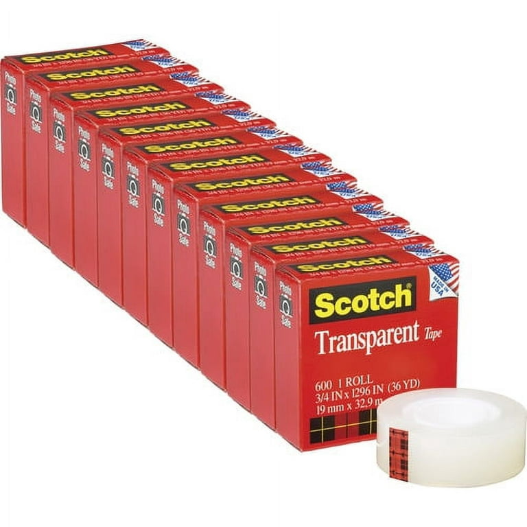 3M 600 Scotch® Transparent Tape - 3/4 x 36 yds