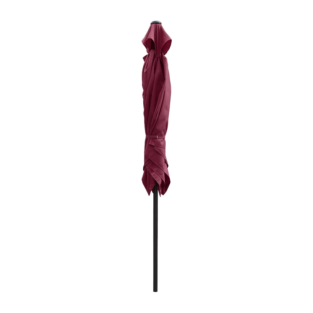 Ultrashades 6.5 ft Square Outdoor Patio Market Umbrella with Push Button Tilt and Crank Handle, Burgundy