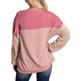 thumbnail image 5 of UVN Sweatshirts for Women Crewneck Casual Long Sleeve Blouse Color Block Loose Tops, 5 of 9