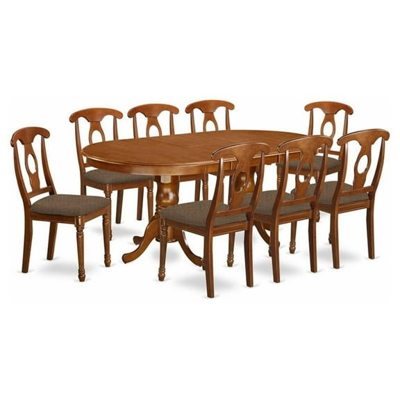 Atlin Designs 9-piece Dining Set with Cushion Chairs in Brown
