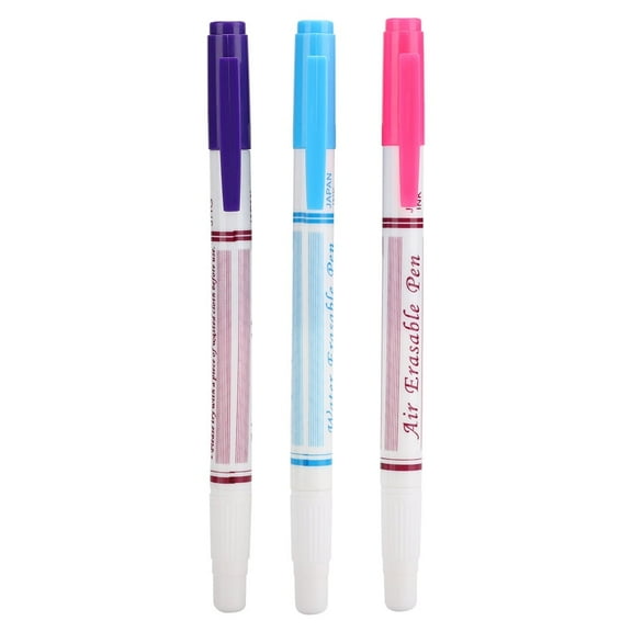 Disappearing Ink Fabric Marker Pen Vanishing Air Erasable Pen Water Soluble Cross Stitch Erasable Pen Auto-Vanishing Pen Sewing Tool Fabric Patchwork Marking Pen