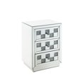 thumbnail image 2 of Elegant Mirrored And Faux Diamonds Accent Mail Holder - 3 Drawers, 18"w X 26"h, Silver Table With Storage 1.3" Thick Tabletop, 26"h, 2 of 2
