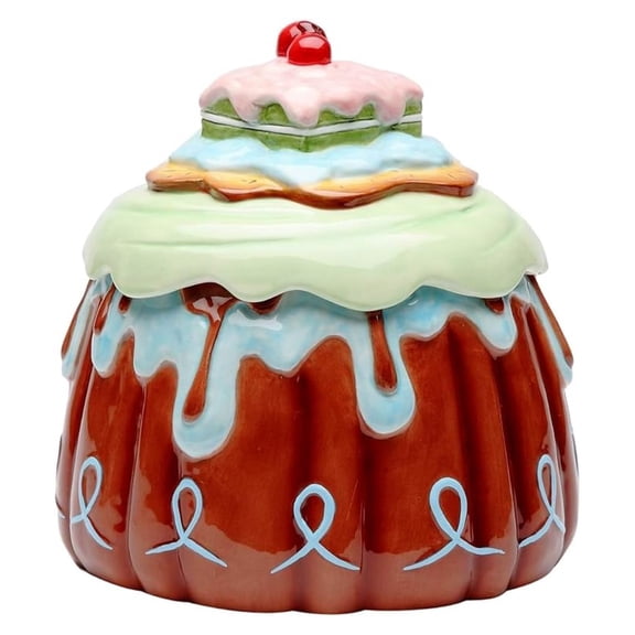 Cookie Jar, Cupcake Ceramic Cookie Jar - Life Is Sweet Kitchen Decor, 7.5 Inch Biscuit Storage Container, Decorative Treat Jar for Cookies, Gifts for Bakers