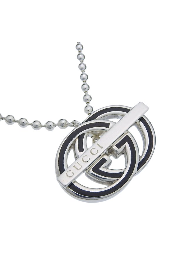 Pre-Owned Gucci Interlocking Necklace, Ball Chain, Sterling Silver 925, Approx. 38.8g, Women's