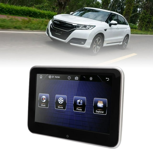 Vehicle Headrest Player, 8in IPS Touch Screen Headrest Display DC 12V Rear Entertainment System for Automotive Accessories