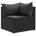 thumbnail image 3 of vidaXL 5 Piece Garden Lounge Set with Cushions Black Poly Rattan, 3 of 5