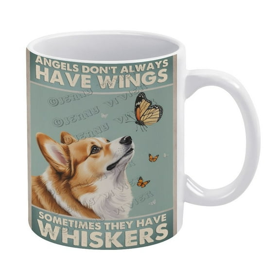 Corgi Ceramic Coffee Mug Tea Cup, Dog Gift for Dog Dad 11 oz