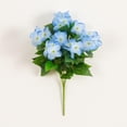 thumbnail image 6 of Nearly Natural UV-Resistant Artificial Hydrangea Outdoor Bush Plant - 14" - Blue - Set of 6, 6 of 9