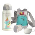 thumbnail image 1 of Botella de agua aislada reutilizable para niños, hervidor de agua de acero inoxidable 306 con funda para botella con pajita, botella de agua portátil sin BPA, 1 of 1