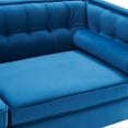 thumbnail image 5 of HomeRoots 473449 Blue Velvet Upholstered Sofa with Bolster Pillows, 5 of 11